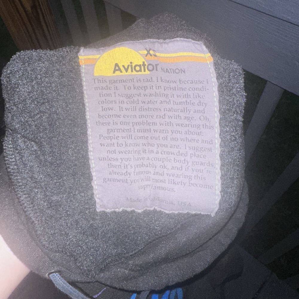 Aviator Nation Lighting Bolts Hoodie Sweatshirt USA Gray Size XSmall Adult RARE - Picture 7 of 7